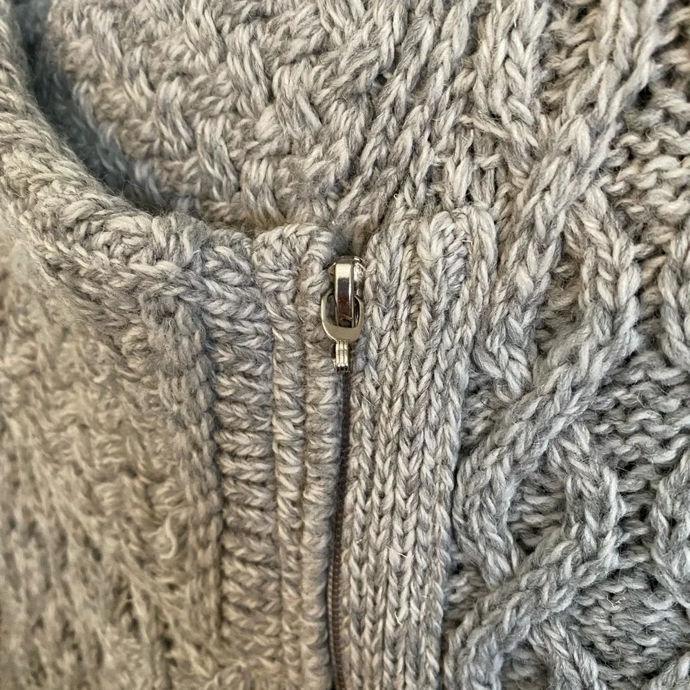 Aran Mor Made in Ireland Merino Wool Cable Knit Hooded Long Cardigan - Picture 7 of 14